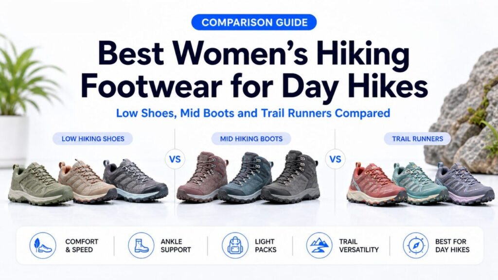 Best Women’s Hiking Footwear for Day Hikes: Low Shoes, Mid Boots and Trail Runners Compared